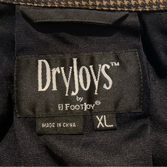 Vintage FOOTJOY Men Black Brown Houndstooth Golf Jacket Size XL - Picture 8 of 10